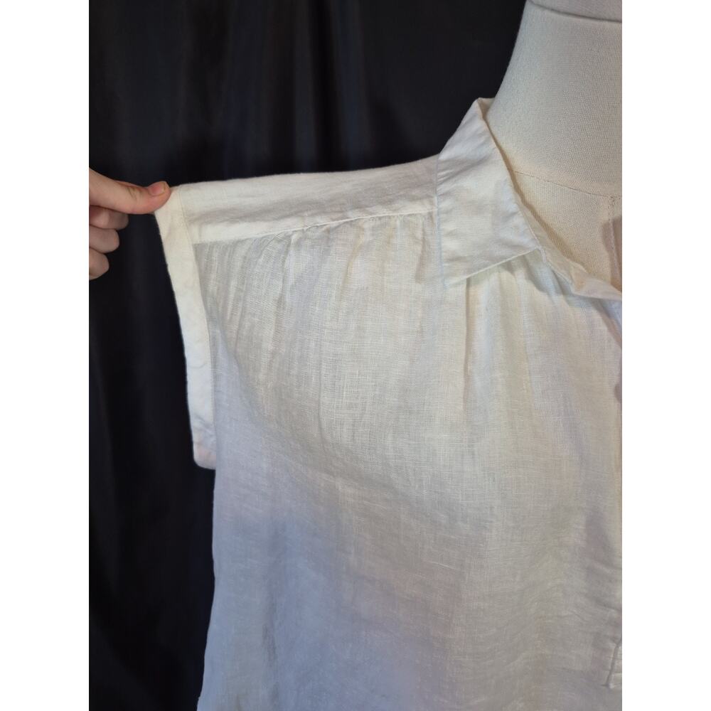 J Crew Baird McNutt Irish Linen White Top Small - Picture 4 of 9